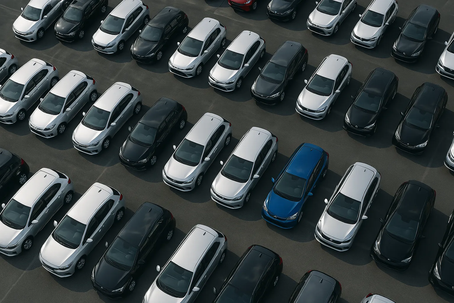 Company fleet vehicles in managed storage